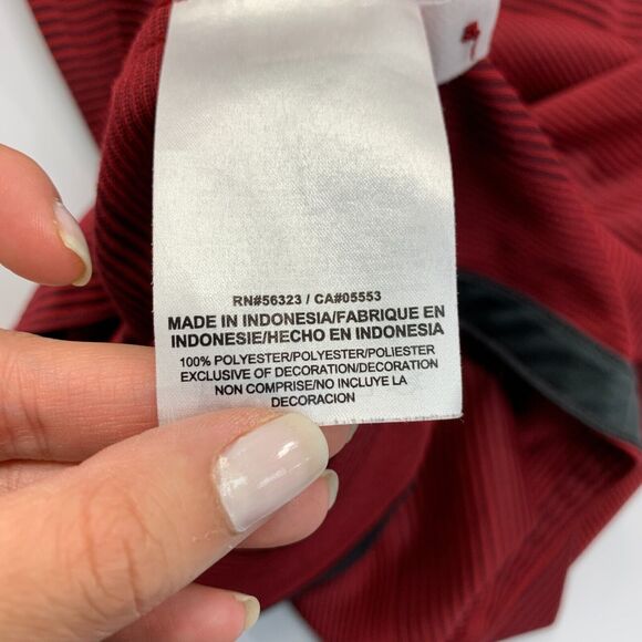 Nike Polo Shirt Mens S Small Red Striped Short Sleeve Dri Fit DR Basketball Logo - Picture 9 of 12